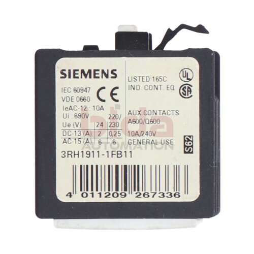 Siemens 3RH1911-1FB11 / 3RH1 911-1FB11 Hilfsschalterblock Auxiliary Switch Block