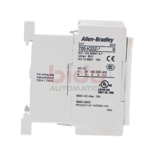 Allen-Bradley 700-K22Z-* Hilfssch&uuml;tz Auxiliary Contactor