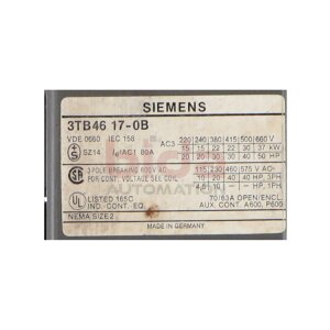 Siemens 3TB4617-0B / 3TB4 617-0B Schütz Contactor