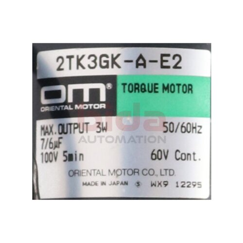 Oriental Motor 2TK3GK-A-E2 7/6uF  Servomotor Servo Motor Torque Motor