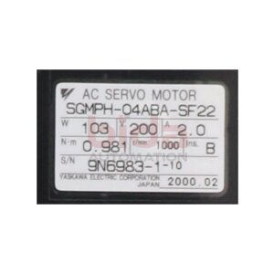 Yaskava  SGMPH-04ABA-SF22  AC Servomotor AC Servo Motor