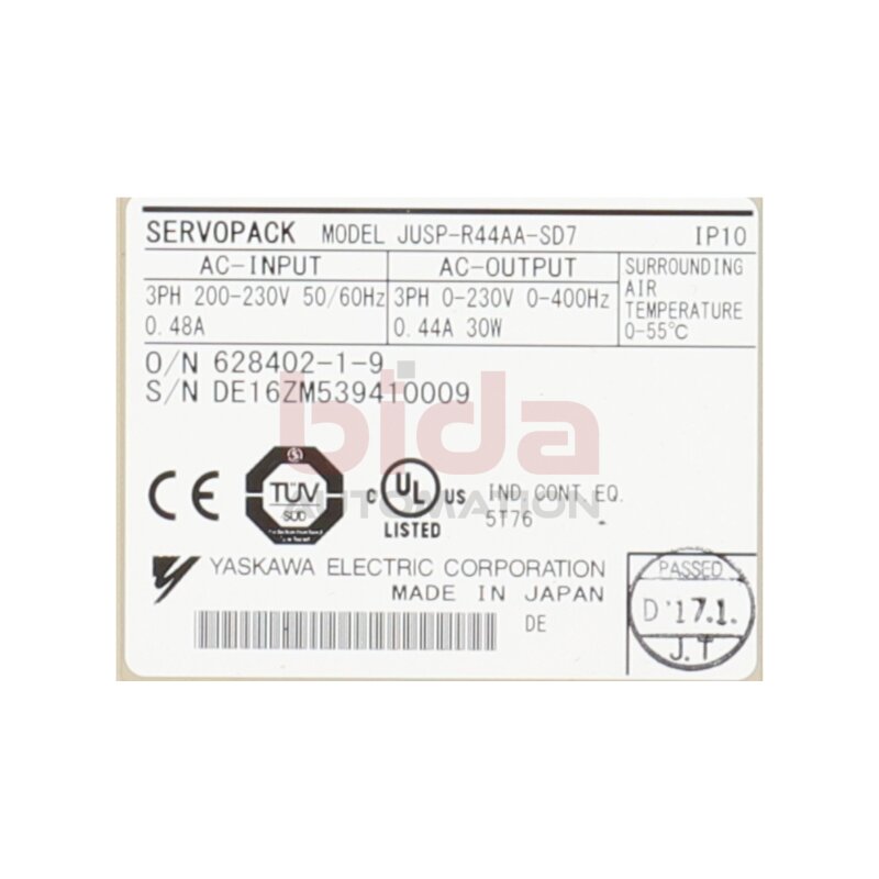 Yaskava JUSP-R44AA-SD7 Servoverst&auml;rker Servo Pack Amplifier