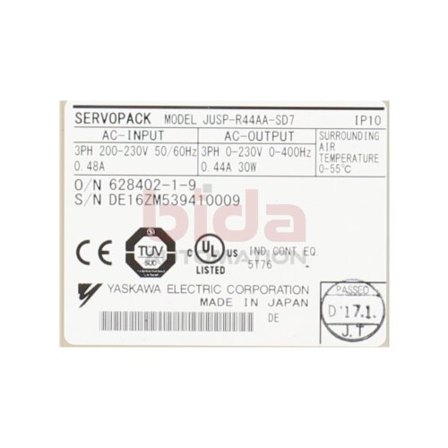 Yaskava JUSP-R44AA-SD7 Servoverst&auml;rker Servo Pack Amplifier