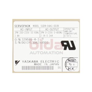 Yaskava SGDM-04AC-SD2B Servoverstärker Servo Pack...