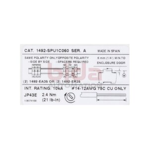 Allen-Bradley 1492-SPU1C060 Leistungsschutzschalter...