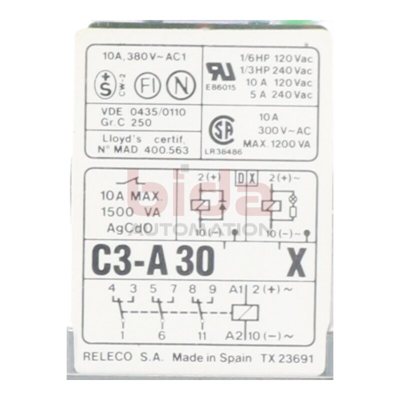 Releco C3-A 30 X  Serie MR-C Power Relais Power Relay