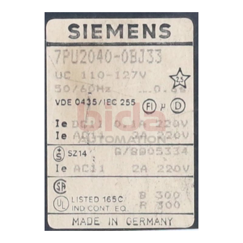 Siemens 7PU2040-0BJ33 Zeitrelais Time Relay