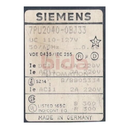 Siemens 7PU2040-0BJ33 / 7PU2 040-0BJ33 Zeitrelais Time Relay