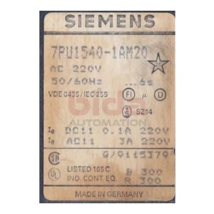 Siemens 7PU1540-1AM20 / 7PU1 540-1AM20 Zeitrelais Time Relay