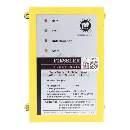 Fiessler BWS-S LSUW-NSR 3-1 Schaltger&auml;t Unfallschutz IR Lichtschranke Switching Device Accident Protection IR Light Barrier