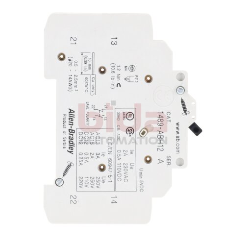 Allen-Bradley 1489-ABH12 Hilfskontakt Auxilary Contact