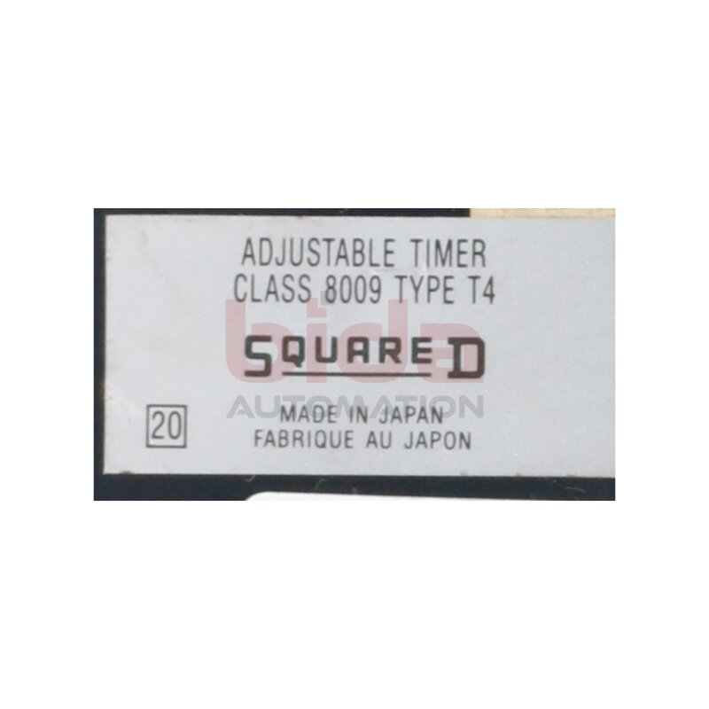 Square D Class 8009 Type T4 Einstellbarer Timer  Adjustable Timer