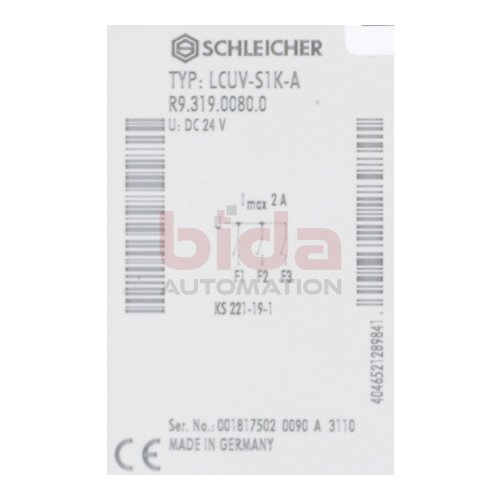 Schleicher LCUV-S1K-A R9.319.0080.0 Relais Relay