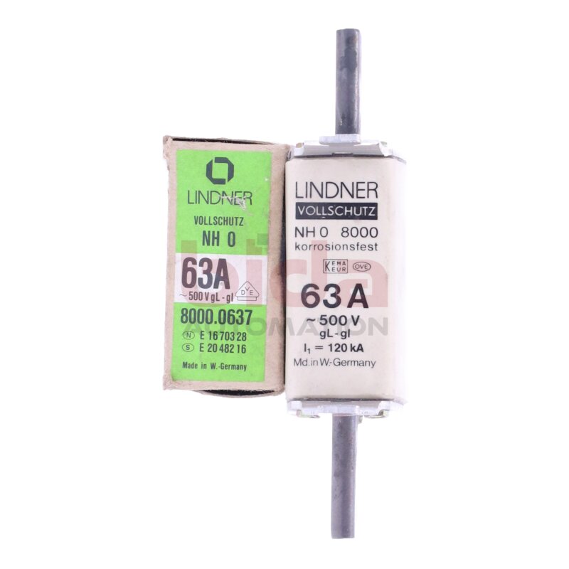 Lindner Vollschutz NH 0 8000 Sicherungseinsatz Fuse Link