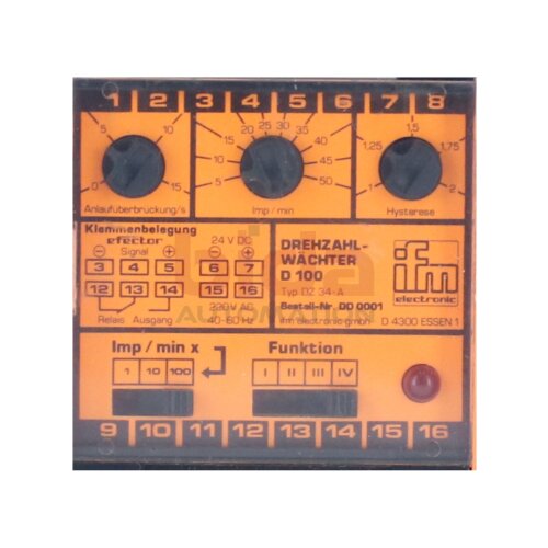 ifm electronic DZ 34-A Drehzahlw&auml;chter Time Delay Relay
