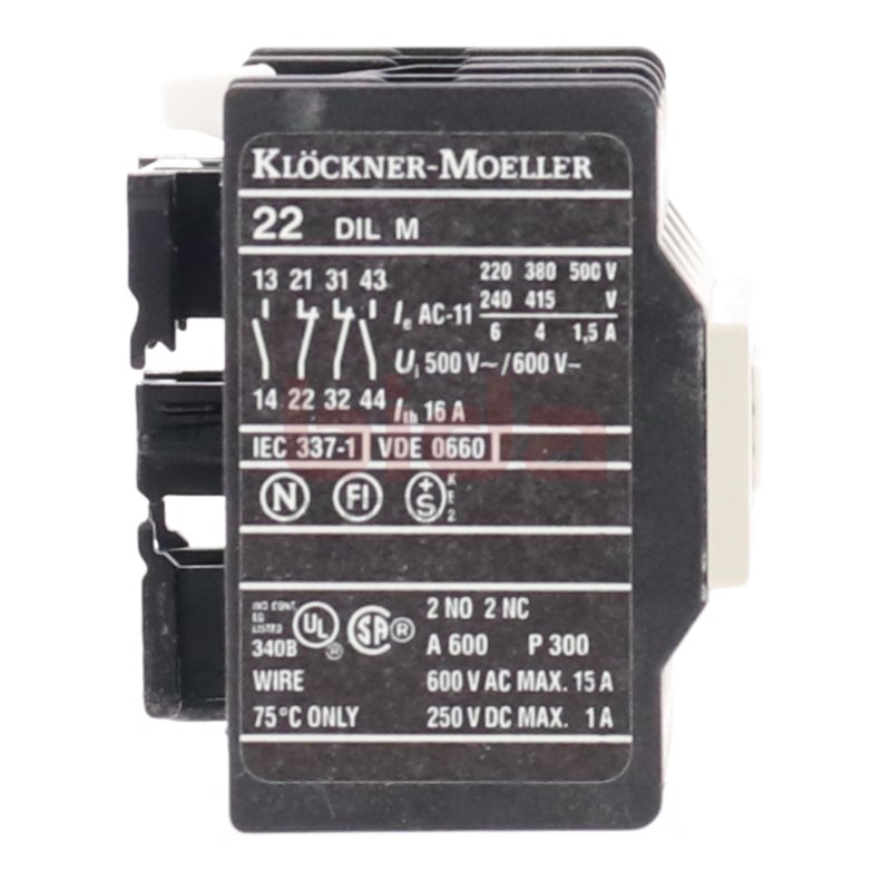 Moeller 22 DIL M Hilfsschalterblock Auxiliary Switch Block