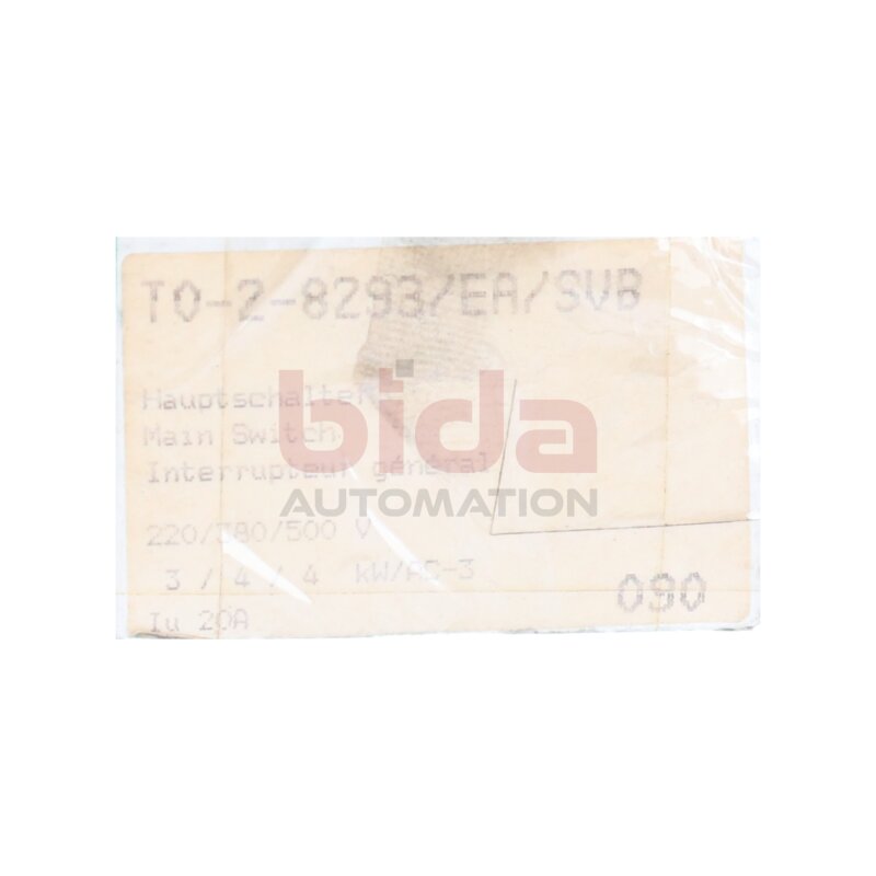 Moeller T0-2-8293/EA/SVB Hauptschalter Main Switch