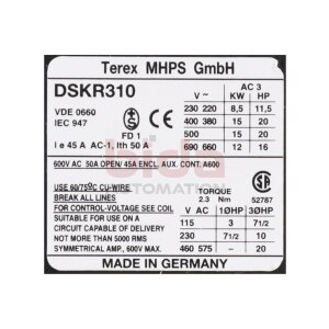 Demag DSKR310 230/220V50HZ Schütz Contactor