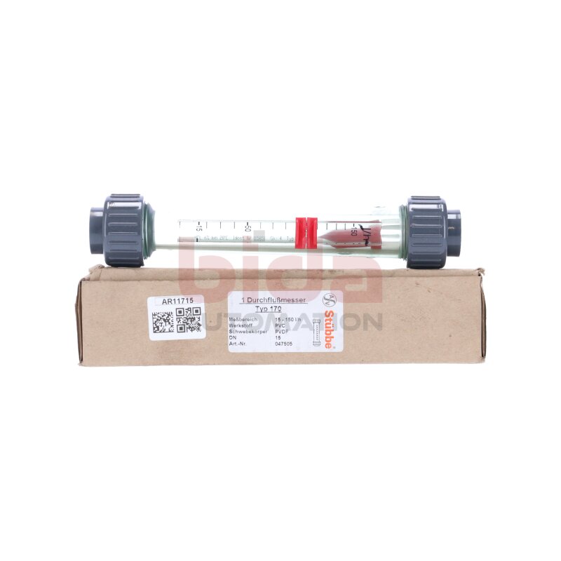 St&uuml;bbe Typ 170 Art.-Nr. 047505 Wasser  Durchflussmesser Water Flow Meter 15-150 l/h
