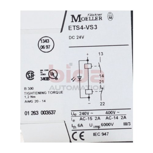Moeller ETS4-VS3 Verst&auml;rkerbaustein amplifier module 24V