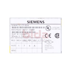 Siemens C7-624 6ES7624-1AE01-0AE3 / 6ES7 624-1AE01-0AE3...