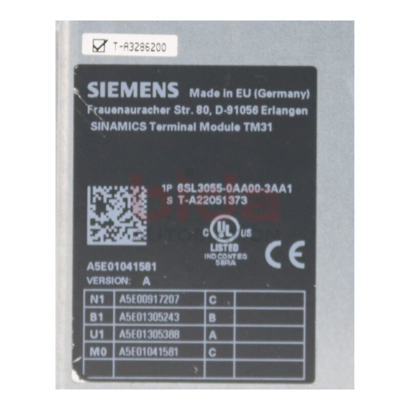 Siemens 6SL3055-0AA00-3AA1 SINAMICS Terminal Modul Terminal Module