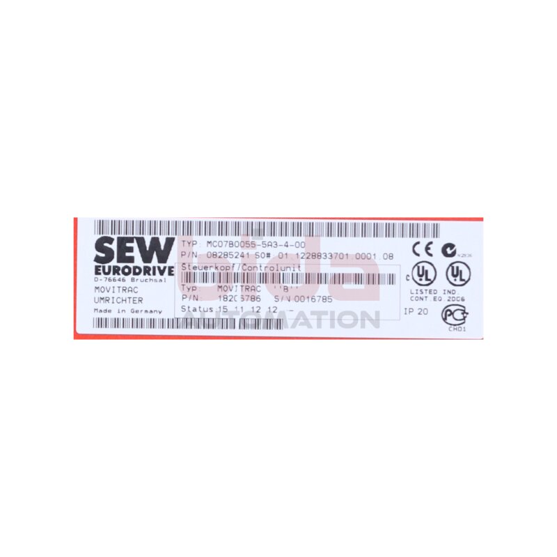 SEW Eurodrive MC07B0055-5A3-4-00 Movitrac Umrichter Converter