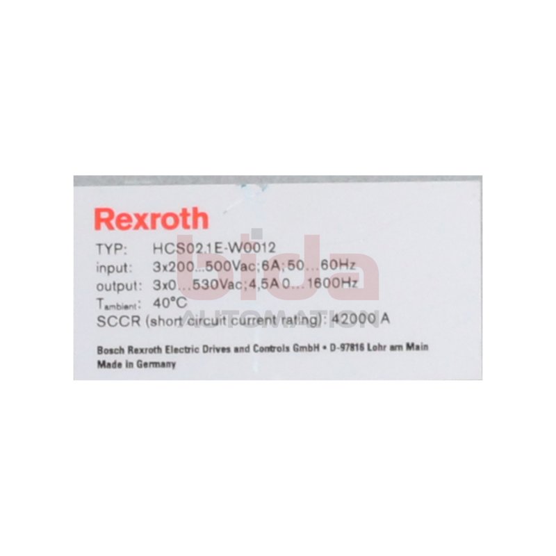 Rexroth HCS02.1E-W0012-A-03-NNNN Basisger&auml;t Umrichter  Base Unit Converter