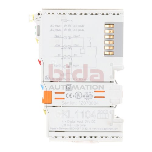 Beckhoff KL1104 Busklemme, 4-Kanal-Digital-Eingang Bus Terminal 4-Channel Digital Input