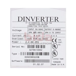 Control Techniques DIN3380220B Frequenzumrichter Dinverter