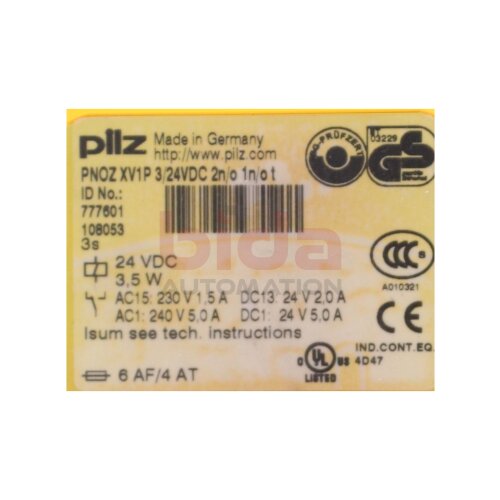 Pilz PNOZ XV1P 3/24VDC 2n/o 1n/o t (777601) Sicherheitsrelais Saftey Relay