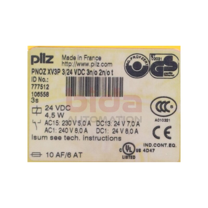 Pilz PNOZ XV3P 3/24 VDC 3n/0 2n/o t Sicherheitsrelais Saftey Relay
