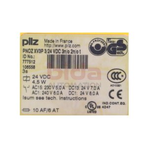 Pilz PNOZ XV3P 3/24 VDC 3n/0 2n/o t Sicherheitsrelais...