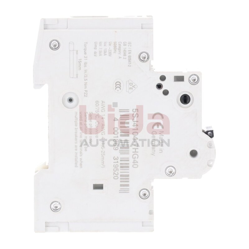 Siemens 5SJ4104-7HG40 Leistungsschalter Circuit Breaker