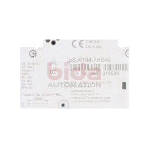 Siemens 5SJ4104-7HG40 Leistungsschalter Circuit Breaker
