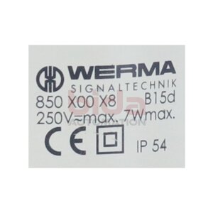 Werma 850 X00 X8 B15d (R)  Leuchtmelder Rot Indicator...
