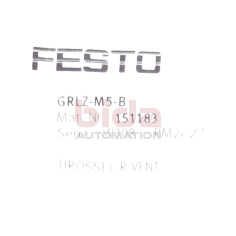 Festo GRLZ-M5-B 151183 Drossel- R&uuml;ckschlagventil One Way Flow Contril Valve
