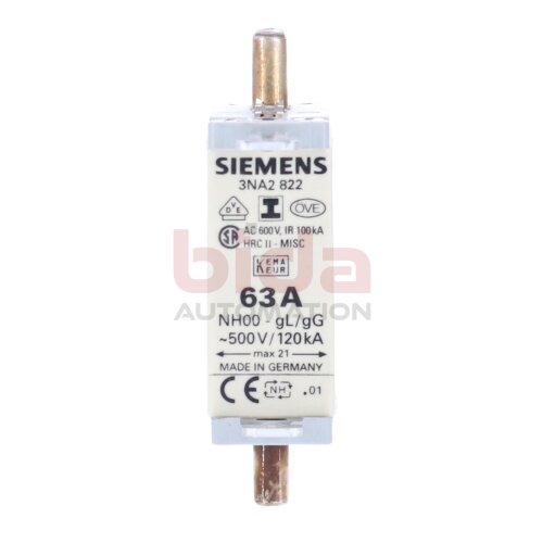 Siemens 3NA2 822 Sicherungseinsatz Fuse Insert