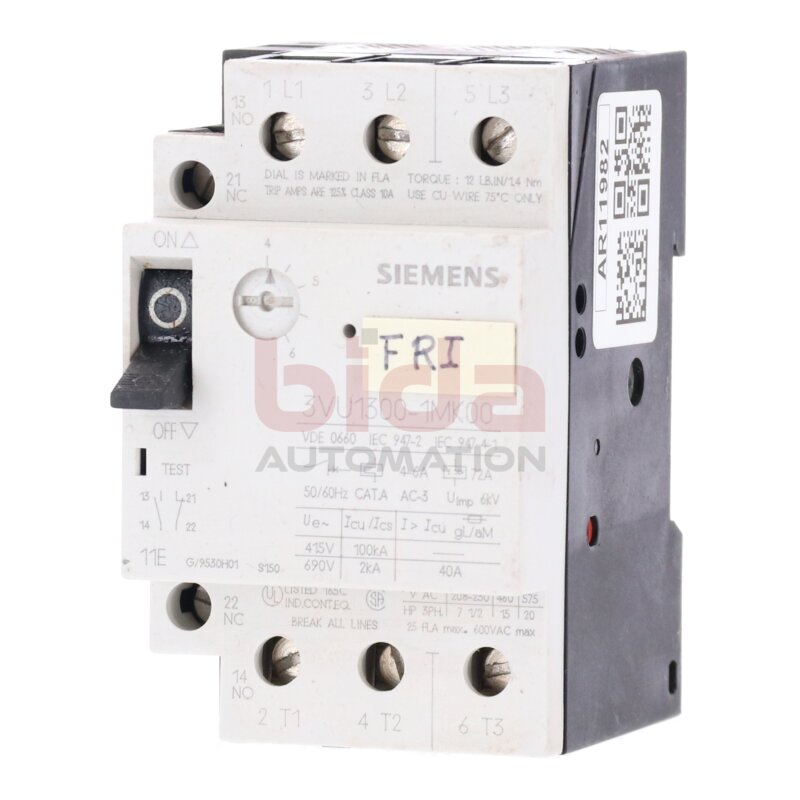 Siemens 3VU1300-1MK00 / 3VU1 300-1MK00 Leistungsschutzschalter Circuit Breaker 415/690V 40A
