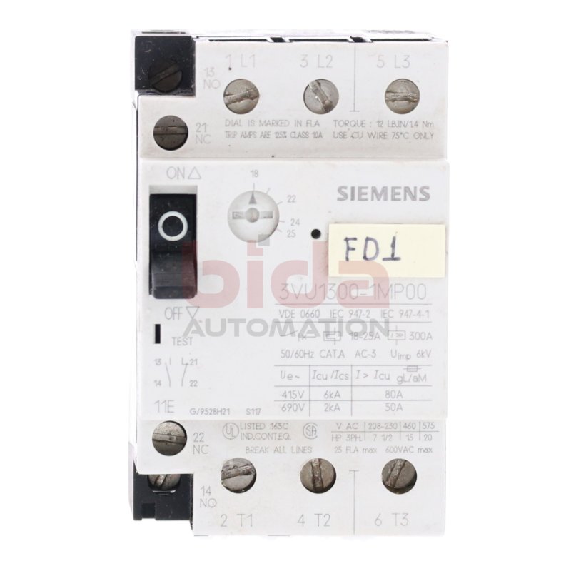 Siemens 3VU1300-1MP00 Leistungsschutzschalter Circuit Breaker  415/690V