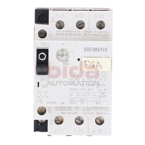 Siemens 3VU1300-1MH00 / 3VU1 300-1MH00 Leistungsschutzschalter Circuit Breaker 415/690V 32A