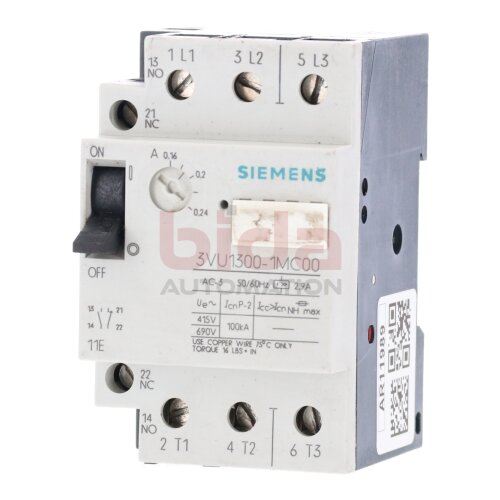 Siemens 3VU1300-1MC00 / 3VU1 300-1MC00 Leistungsschalter Circuit Breaker 415/690V
