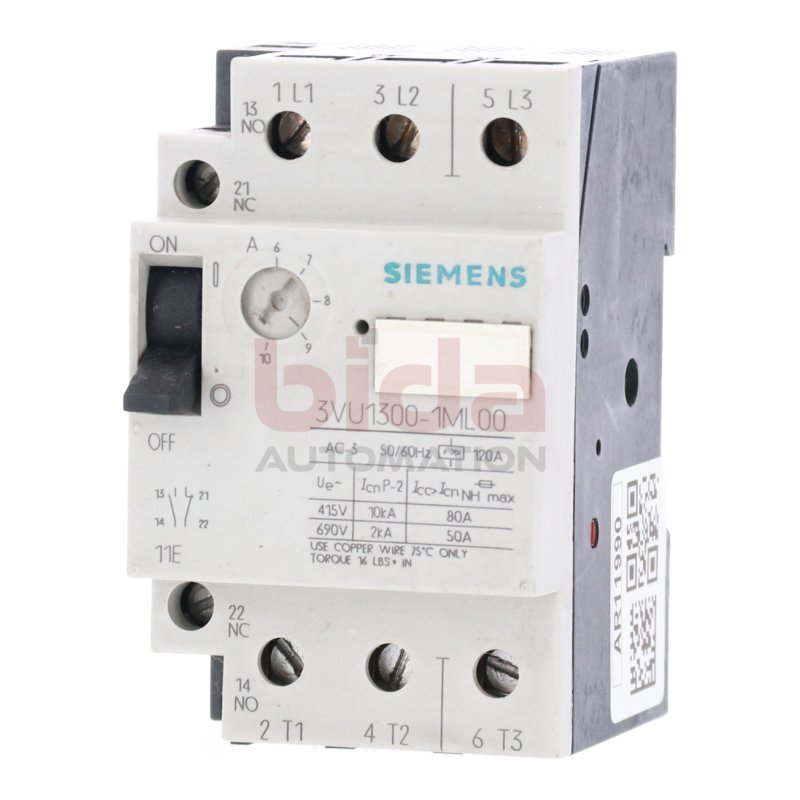 Siemens 3VU1300-1ML00 Leistungsschutzschalter Circuit Breaker  415/609V 80A