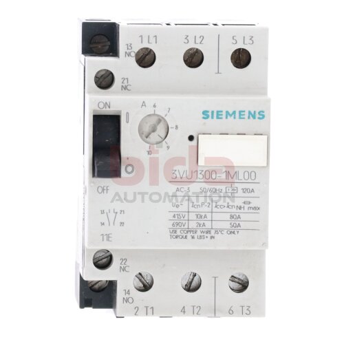 Siemens 3VU1300-1ML00 Leistungsschutzschalter Circuit Breaker  415/609V 80A