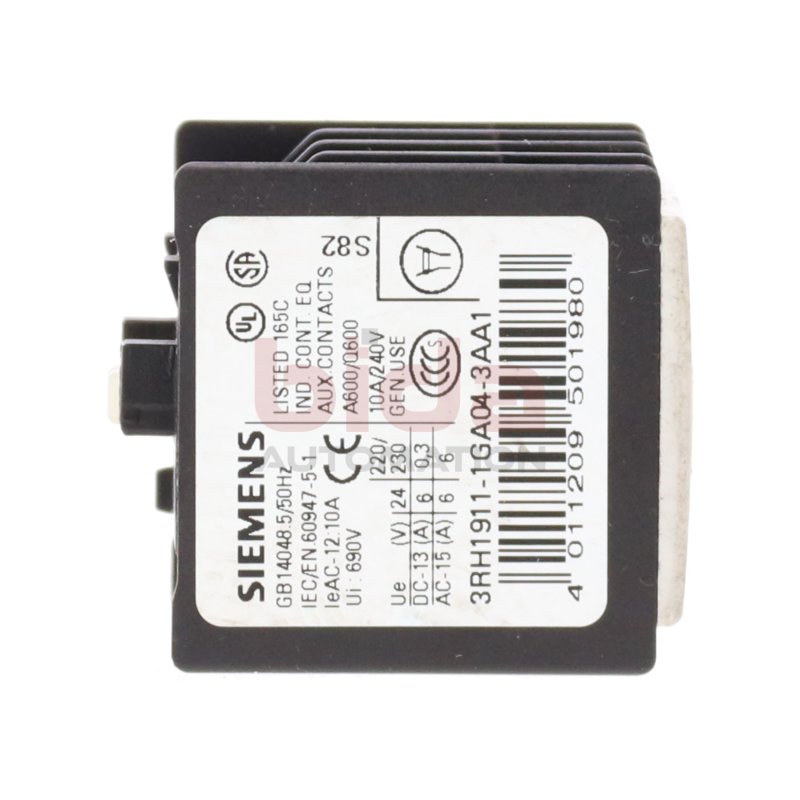Siemens 3RH1911-1GA04-3AA1 Hilfsschalterblock Auxiliary Switch Block 10A