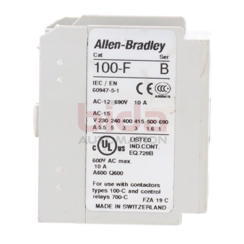 Allen-Bradley 100-F Hilfsschalterblock Auxiliary Contactor 12V 10A
