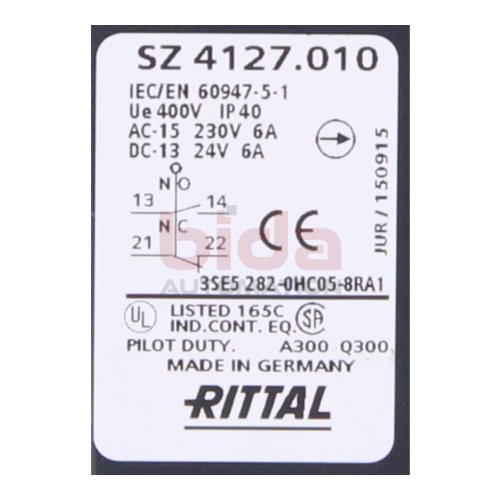 Rittal SZ 4127.010 T&uuml;rpositionsschalter / Door position switch 230 VAC 24 VDC 6A