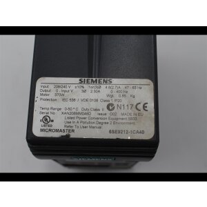 Siemens 6SE9212-1CA40 Micromaster Frequenzumrichter...