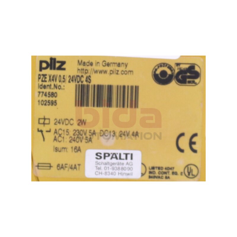 Pilz PZE X4V 0,5/24VDC 4n/o fix  (774580) Sicherheitsrelais Safety Relay  24VDC 2W