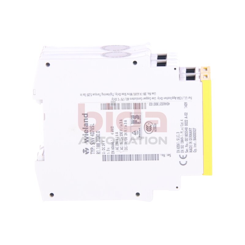 Wieland Electric SNV4076SL (R1.188.2030.0) Ger&auml;t zur &Uuml;berwachung von sicherheitsgerichteten Stromkreisen / Device for monitoring safety-related circuits 24V